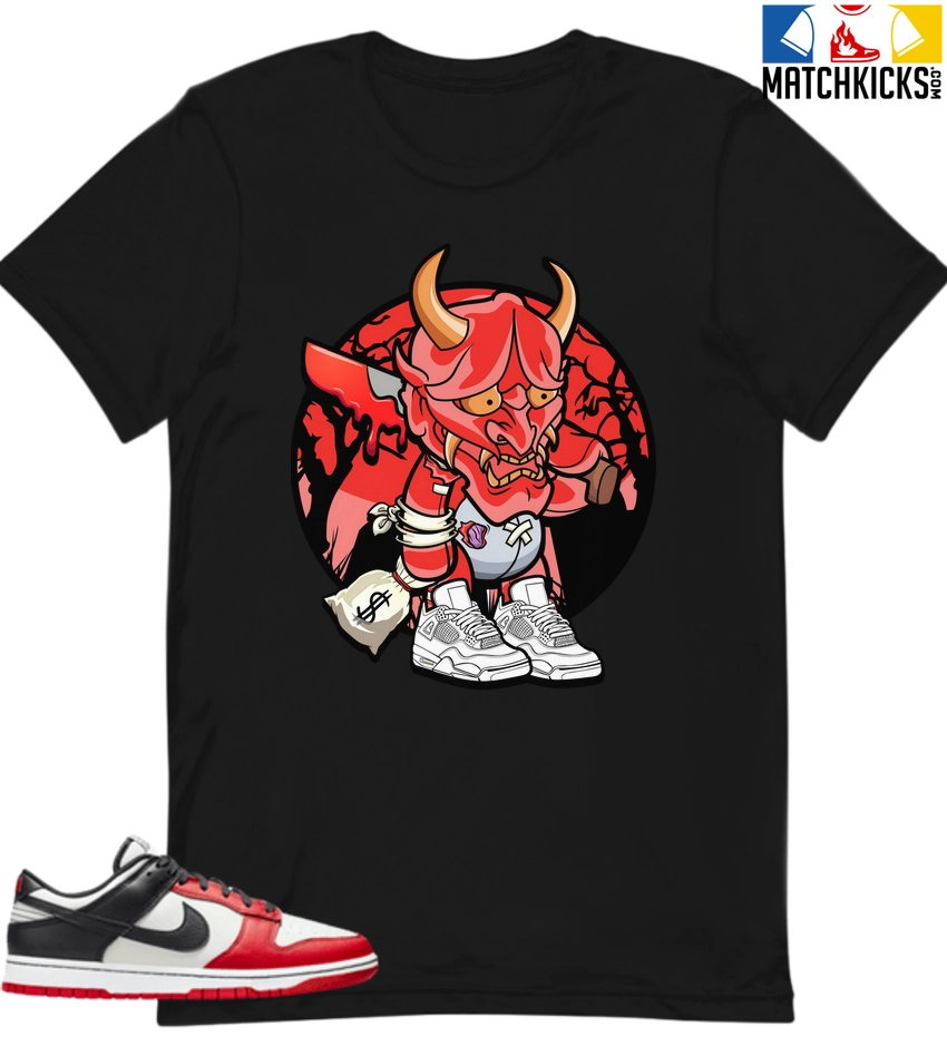 T-Shirt - Nike Dunk Low EMB NBA 75th Anniversary Chicago - Sneaker-Matching T-Shirt (Money Devil) 3 T-Shirt - Nike Dunk Low EMB NBA 75th Anniversary Chicago - Sneaker-Matching T-Shirt (Money Devil)