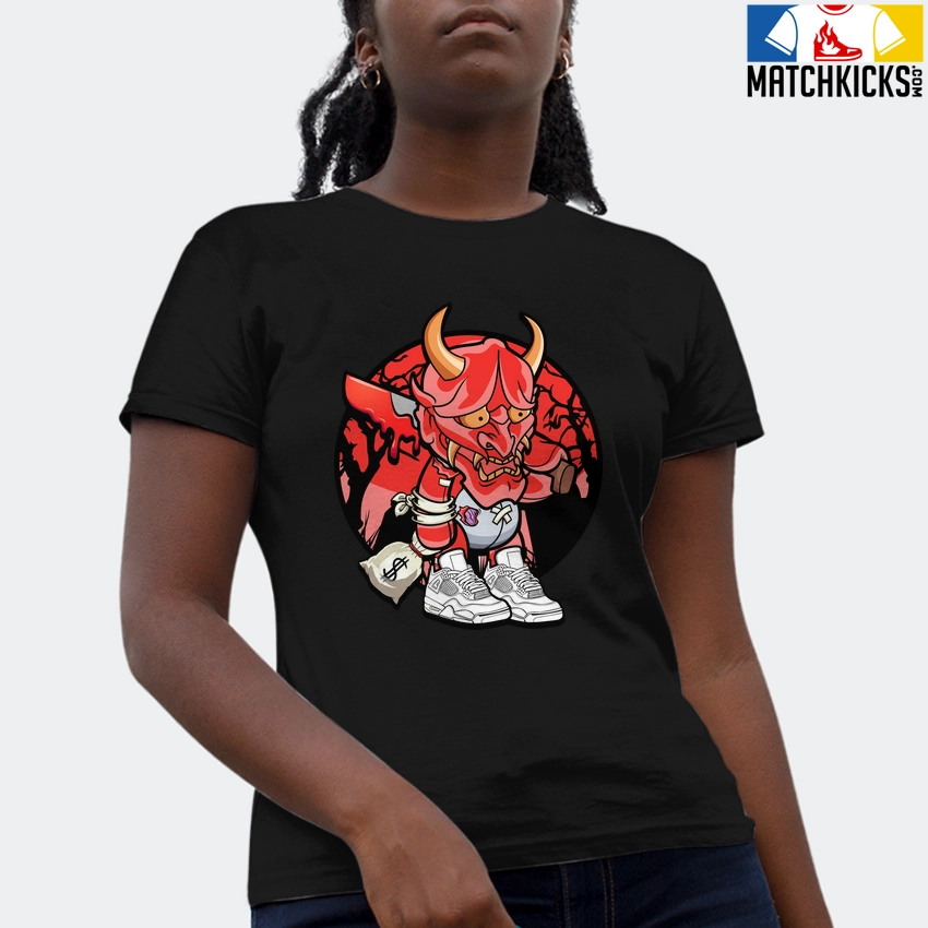 T-Shirt - Nike Dunk Low EMB NBA 75th Anniversary Chicago - Sneaker-Matching T-Shirt (Money Devil) 4 T-Shirt - Nike Dunk Low EMB NBA 75th Anniversary Chicago - Sneaker-Matching T-Shirt (Money Devil) - Image 2