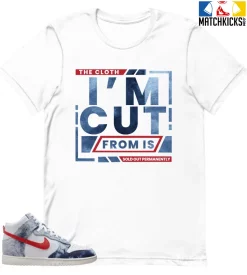T-Shirt - Nike Dunk High Washed Denim Pack - Sneaker-Matching T-Shirt (The Cloth I'm Cut From)