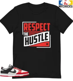 T-Shirt - Nike Dunk Low EMB NBA 75th Anniversary Chicago - Sneaker-Matching T-Shirt (RESPECT The HUSTLE)