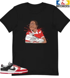 T-Shirt - Nike Dunk Low EMB NBA 75th Anniversary Chicago - Sneaker-Matching T-Shirt (Urkel)