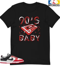 T-Shirt - Nike Dunk Low EMB NBA 75th Anniversary Chicago - Sneaker-Matching T-Shirt (90's Baby Cassette)