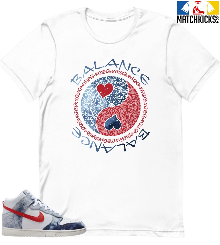 T-Shirt - Nike Dunk High Washed Denim Pack - Sneaker-Matching T-Shirt (YIN YANG BALANCE) 3 T-Shirt - Nike Dunk High Washed Denim Pack - Sneaker-Matching T-Shirt (YIN YANG BALANCE)