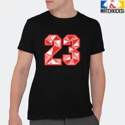 T-Shirt - Nike Dunk Low EMB NBA 75th Anniversary Chicago - Sneaker-Matching T-Shirt (23 Number Design 1) -Nike Dunk shop online mockupGenerator 3186