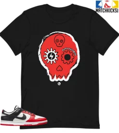 T-Shirt - Nike Dunk Low EMB NBA 75th Anniversary Chicago - Sneaker-Matching T-Shirt (Halloween Skull)