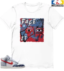 T-Shirt - Nike Dunk High Washed Denim Pack - Sneaker-Matching T-Shirt (FACE IT)