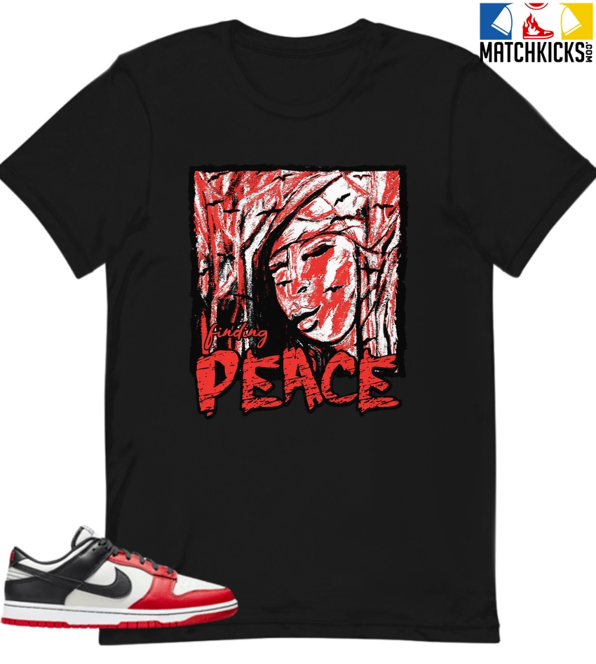 T-Shirt - Nike Dunk Low EMB NBA 75th Anniversary Chicago - Sneaker-Matching T-Shirt (finding PEACE) 3 T-Shirt - Nike Dunk Low EMB NBA 75th Anniversary Chicago - Sneaker-Matching T-Shirt (finding PEACE)