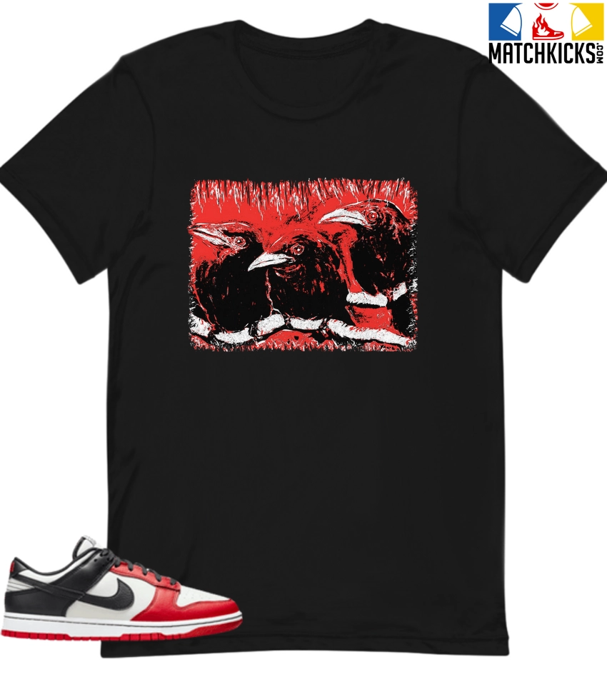 T-Shirt - Nike Dunk Low EMB NBA 75th Anniversary Chicago - Sneaker-Matching T-Shirt (Baby Crows) 3 T-Shirt - Nike Dunk Low EMB NBA 75th Anniversary Chicago - Sneaker-Matching T-Shirt (Baby Crows)