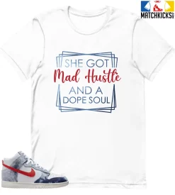 T-Shirt - Nike Dunk High Washed Denim Pack - Sneaker-Matching T-Shirt (She Got)