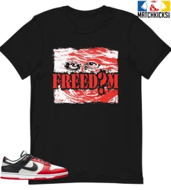 T-Shirt - Nike Dunk Low EMB NBA 75th Anniversary Chicago - Sneaker-Matching T-Shirt (FREEDOM)