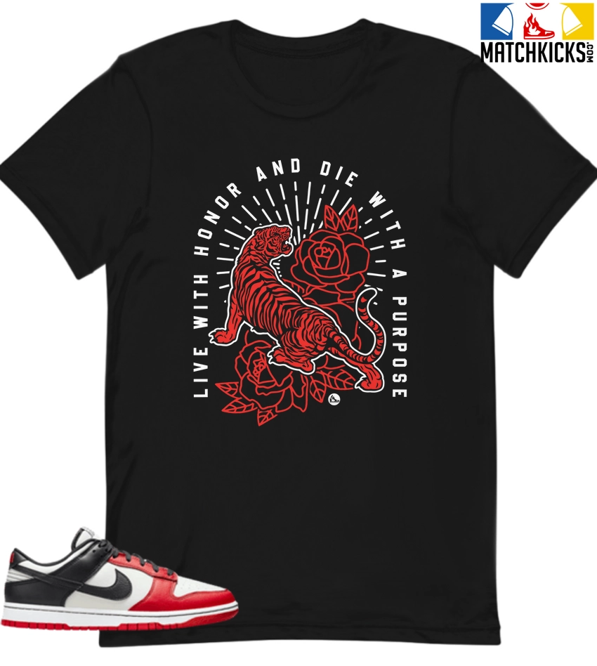 T-Shirt - Nike Dunk Low EMB NBA 75th Anniversary Chicago - Sneaker-Matching T-Shirt (Live With Honor Die With Purpose) 3 T-Shirt - Nike Dunk Low EMB NBA 75th Anniversary Chicago - Sneaker-Matching T-Shirt (Live With Honor Die With Purpose)