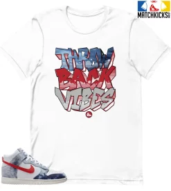 T-Shirt - Nike Dunk High Washed Denim Pack - Sneaker-Matching T-Shirt (Throw Back Vibes)