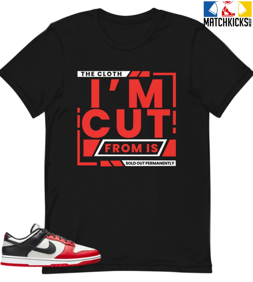 T-Shirt - Nike Dunk Low EMB NBA 75th Anniversary Chicago - Sneaker-Matching T-Shirt (The Cloth I'm Cut From) 3 T-Shirt - Nike Dunk Low EMB NBA 75th Anniversary Chicago - Sneaker-Matching T-Shirt (The Cloth I'm Cut From)
