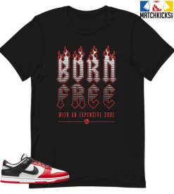 T-Shirt - Nike Dunk Low EMB NBA 75th Anniversary Chicago - Sneaker-Matching T-Shirt (Born Free)