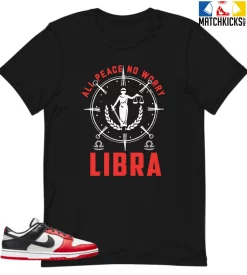 T-Shirt - Nike Dunk Low EMB NBA 75th Anniversary Chicago - Sneaker-Matching T-Shirt (Libra All Peace)