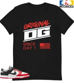 T-Shirt - Nike Dunk Low EMB NBA 75th Anniversary Chicago - Sneaker-Matching T-Shirt (ORIGINAL OG SINCE DAY 1)