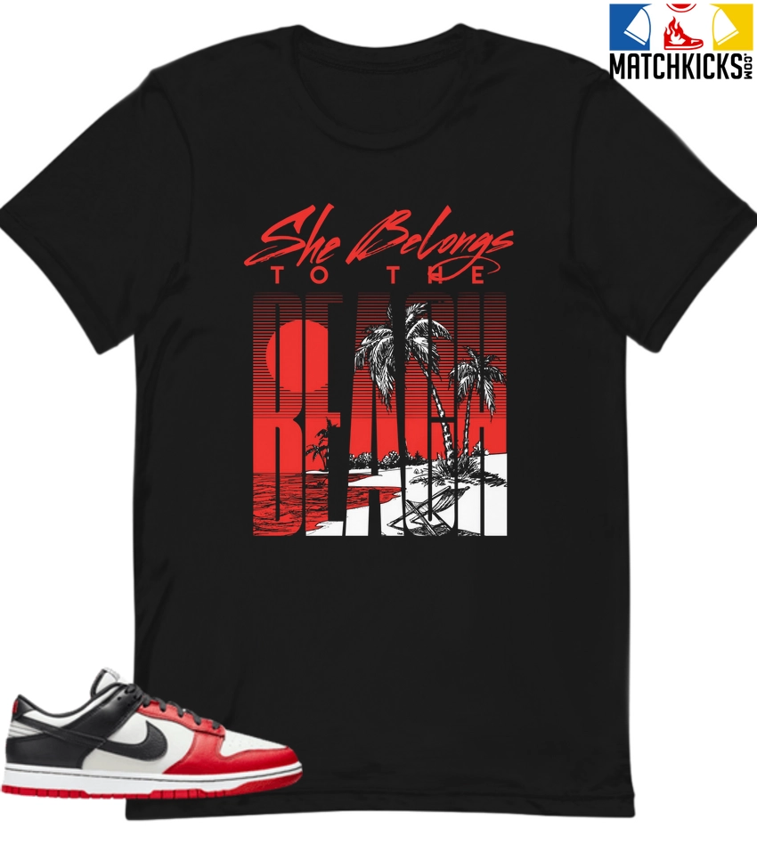 T-Shirt - Nike Dunk Low EMB NBA 75th Anniversary Chicago - Sneaker-Matching T-Shirt (She Belongs To The Beach) 3 T-Shirt - Nike Dunk Low EMB NBA 75th Anniversary Chicago - Sneaker-Matching T-Shirt (She Belongs To The Beach)