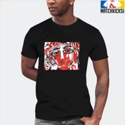T-Shirt - Nike Dunk Low EMB NBA 75th Anniversary Chicago - Sneaker-Matching T-Shirt (Abstract Face) -Nike Dunk shop online mockupGenerator 3992