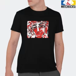 T-Shirt - Nike Dunk Low EMB NBA 75th Anniversary Chicago - Sneaker-Matching T-Shirt (Abstract Face) -Nike Dunk shop online mockupGenerator 3996