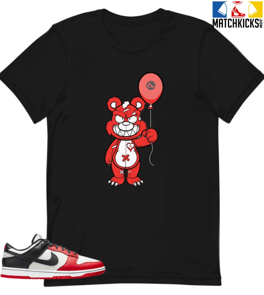 T-Shirt - Nike Dunk Low EMB NBA 75th Anniversary Chicago - Sneaker-Matching T-Shirt (Grinning Bear) 3 T-Shirt - Nike Dunk Low EMB NBA 75th Anniversary Chicago - Sneaker-Matching T-Shirt (Grinning Bear)