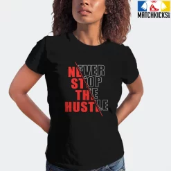 T-Shirt - Nike Dunk Low EMB NBA 75th Anniversary Chicago - Sneaker-Matching T-Shirt (Never Stop The Hustle) -Nike Dunk shop online mockupGenerator 4027