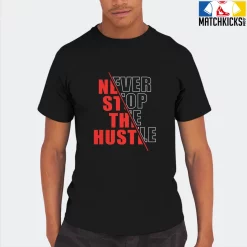 T-Shirt - Nike Dunk Low EMB NBA 75th Anniversary Chicago - Sneaker-Matching T-Shirt (Never Stop The Hustle) -Nike Dunk shop online mockupGenerator 4029