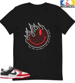 T-Shirt - Nike Dunk Low EMB NBA 75th Anniversary Chicago - Sneaker-Matching T-Shirt (Keep Smiling)