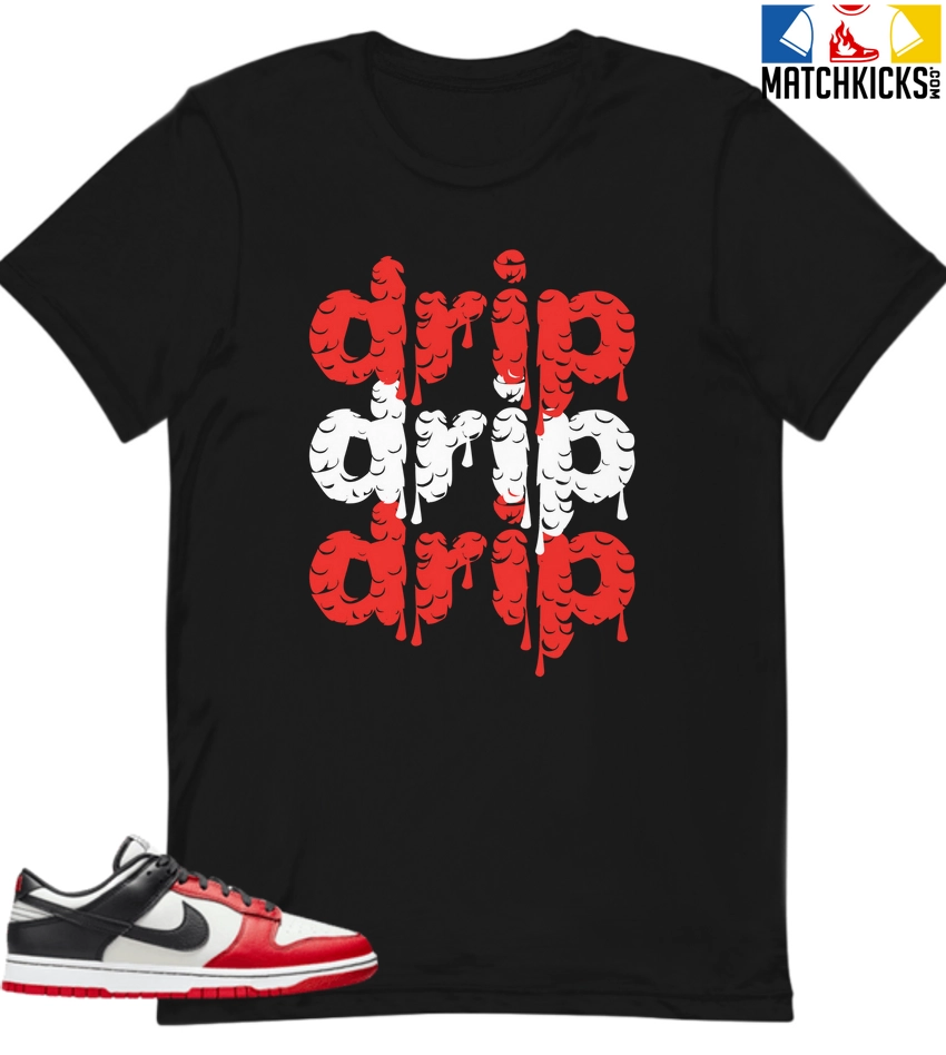 T-Shirt - Nike Dunk Low EMB NBA 75th Anniversary Chicago - Sneaker-Matching T-Shirt (DRIP DRIP DRIP) 3 T-Shirt - Nike Dunk Low EMB NBA 75th Anniversary Chicago - Sneaker-Matching T-Shirt (DRIP DRIP DRIP)