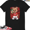 T-Shirt - Nike Dunk Low EMB NBA 75th Anniversary Chicago - Sneaker-Matching T-Shirt (HUSTLE HARD BEAR) -Nike Dunk shop online mockupGenerator 4079