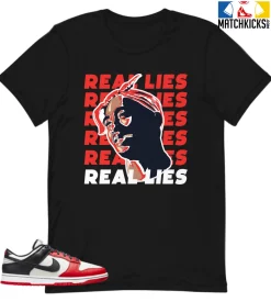 T-Shirt - Nike Dunk Low EMB NBA 75th Anniversary Chicago - Sneaker-Matching T-Shirt (Real Lies)