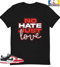 T-Shirt - Nike Dunk Low EMB NBA 75th Anniversary Chicago - Sneaker-Matching T-Shirt (No Hate Just Love)