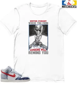 T-Shirt - Nike Dunk High Washed Denim Pack - Sneaker-Matching T-Shirt (Never Forget Where You From)