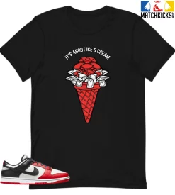 T-Shirt - Nike Dunk Low EMB NBA 75th Anniversary Chicago - Sneaker-Matching T-Shirt (Its About ICE And CREAM)