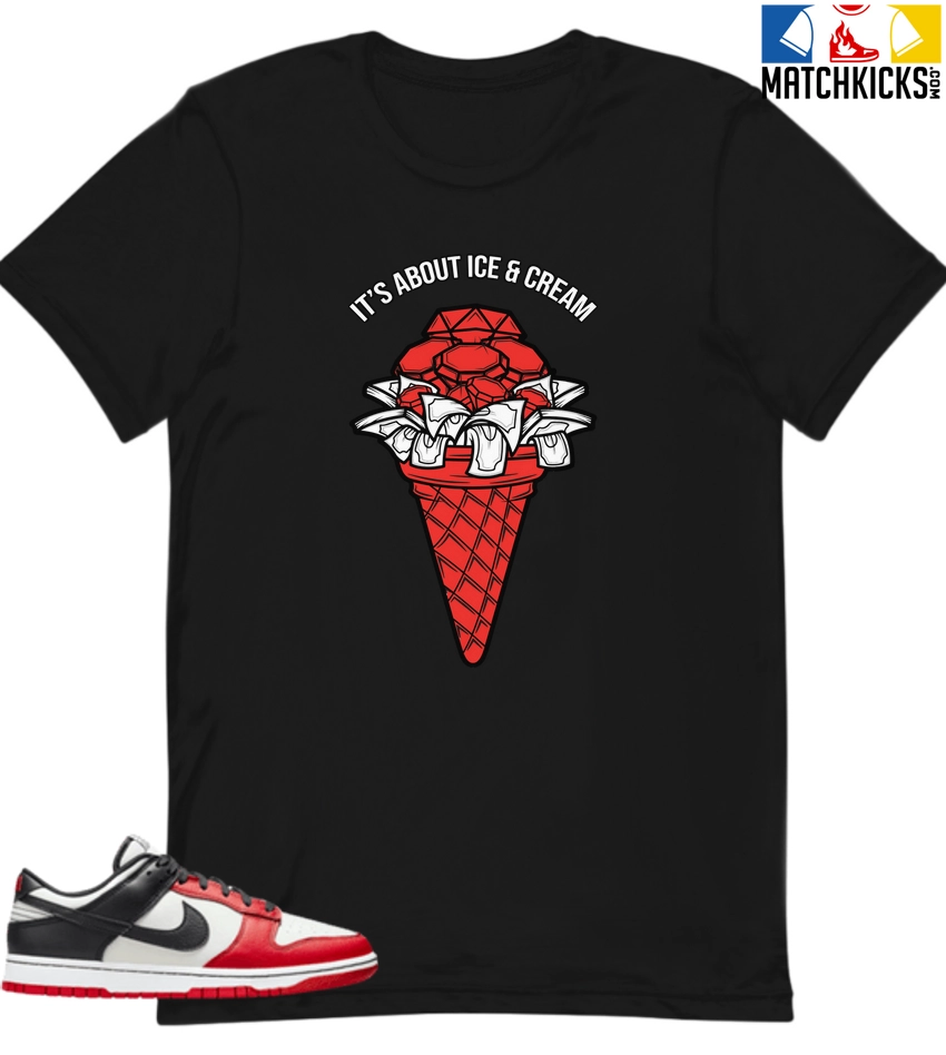 T-Shirt - Nike Dunk Low EMB NBA 75th Anniversary Chicago - Sneaker-Matching T-Shirt (Its About ICE And CREAM) 3 T-Shirt - Nike Dunk Low EMB NBA 75th Anniversary Chicago - Sneaker-Matching T-Shirt (Its About ICE And CREAM)