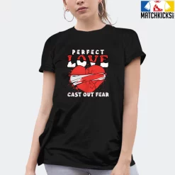 T-Shirt - Nike Dunk Low EMB NBA 75th Anniversary Chicago - Sneaker-Matching T-Shirt (Perfect Love Cast Out Fear) -Nike Dunk shop online mockupGenerator 4292