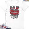 T-Shirt - Nike Dunk High Washed Denim Pack - Sneaker-Matching T-Shirt (Drippin Heart)