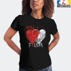 T-Shirt - Nike Dunk Low EMB NBA 75th Anniversary Chicago - Sneaker-Matching T-Shirt (Choose LOVE Over Fear) -Nike Dunk shop online mockupGenerator 4315