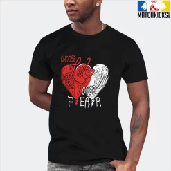 T-Shirt - Nike Dunk Low EMB NBA 75th Anniversary Chicago - Sneaker-Matching T-Shirt (Choose LOVE Over Fear) -Nike Dunk shop online mockupGenerator 4316