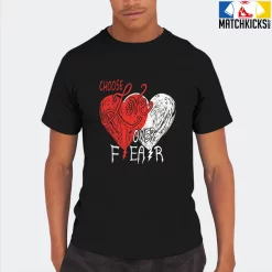 T-Shirt - Nike Dunk Low EMB NBA 75th Anniversary Chicago - Sneaker-Matching T-Shirt (Choose LOVE Over Fear) -Nike Dunk shop online mockupGenerator 4317
