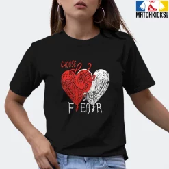 T-Shirt - Nike Dunk Low EMB NBA 75th Anniversary Chicago - Sneaker-Matching T-Shirt (Choose LOVE Over Fear) -Nike Dunk shop online mockupGenerator 4318