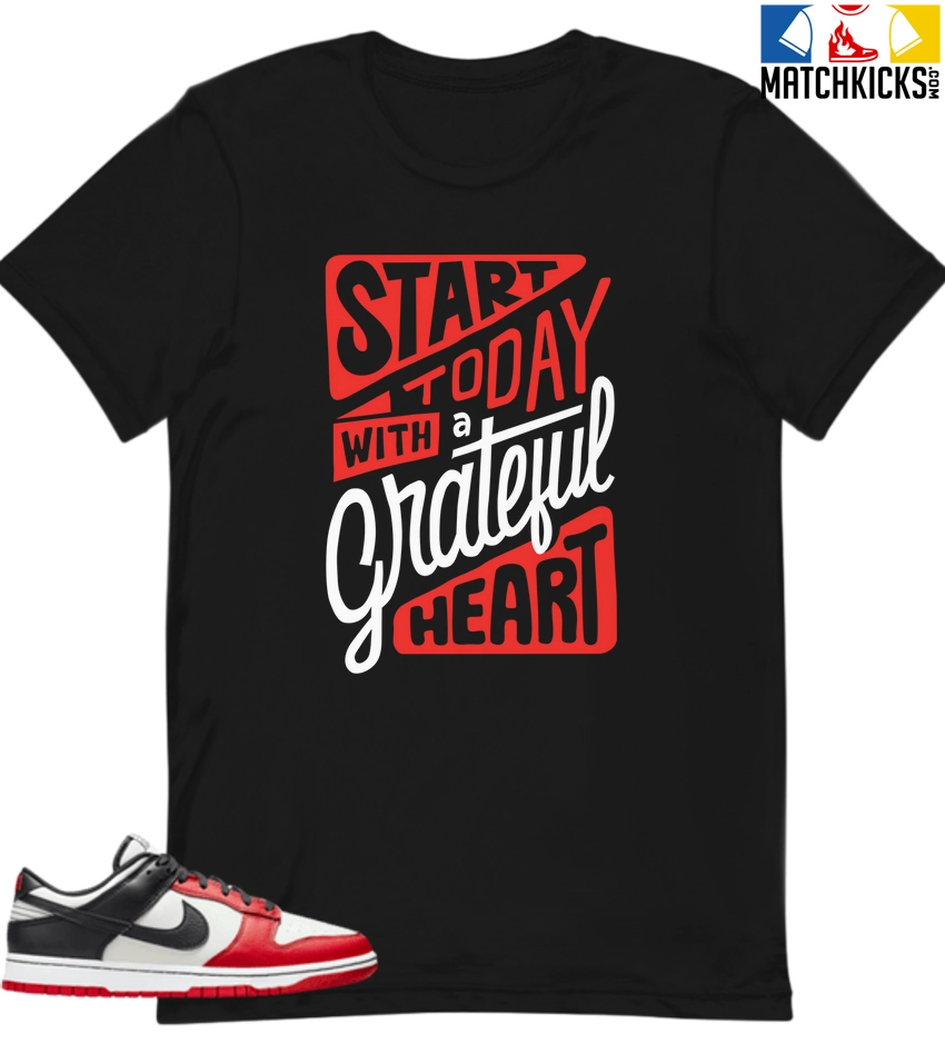 T-Shirt - Nike Dunk Low EMB NBA 75th Anniversary Chicago - Sneaker-Matching T-Shirt (Stay Grateful) 3 T-Shirt - Nike Dunk Low EMB NBA 75th Anniversary Chicago - Sneaker-Matching T-Shirt (Stay Grateful)