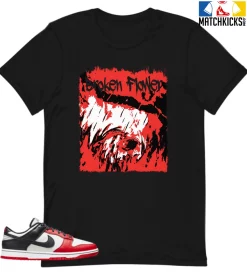 T-Shirt - Nike Dunk Low EMB NBA 75th Anniversary Chicago - Sneaker-Matching T-Shirt (Broken Flower)