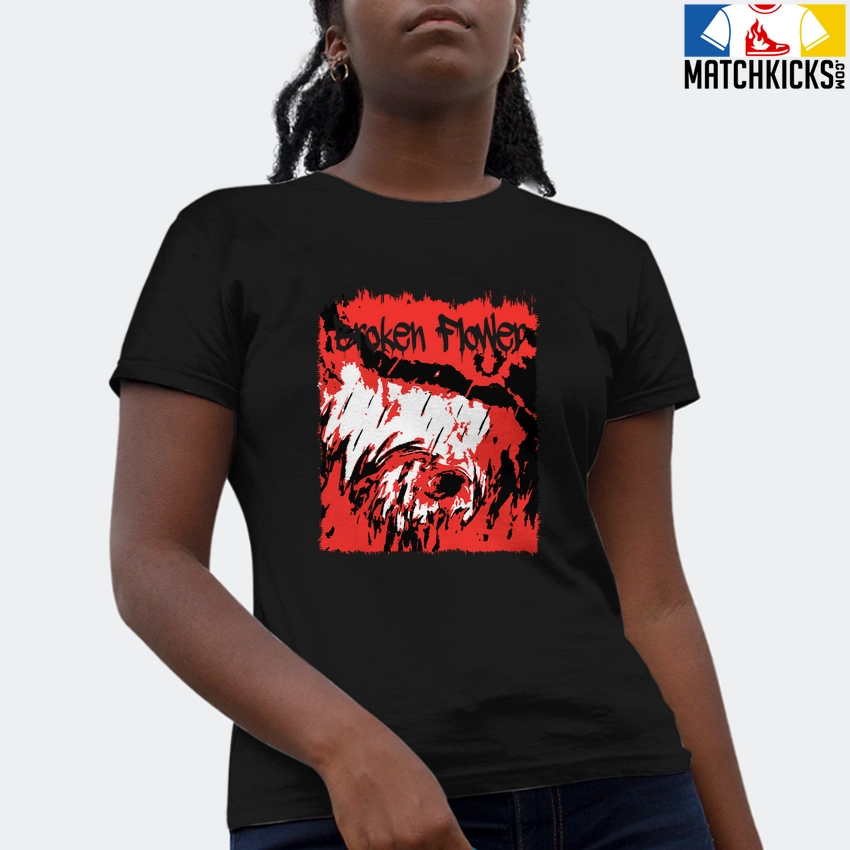 T-Shirt - Nike Dunk Low EMB NBA 75th Anniversary Chicago - Sneaker-Matching T-Shirt (Broken Flower) 4 T-Shirt - Nike Dunk Low EMB NBA 75th Anniversary Chicago - Sneaker-Matching T-Shirt (Broken Flower) - Image 2