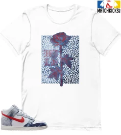 T-Shirt - Nike Dunk High Washed Denim Pack - Sneaker-Matching T-Shirt (Wild Flower)