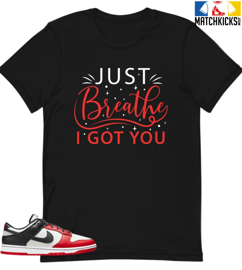 T-Shirt - Nike Dunk Low EMB NBA 75th Anniversary Chicago - Sneaker-Matching T-Shirt (Just Breathe) 3 T-Shirt - Nike Dunk Low EMB NBA 75th Anniversary Chicago - Sneaker-Matching T-Shirt (Just Breathe)