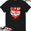 T-Shirt - Nike Dunk Low EMB NBA 75th Anniversary Chicago - Sneaker-Matching T-Shirt (Drippin Heart) -Nike Dunk shop online mockupGenerator 4583
