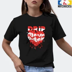 T-Shirt - Nike Dunk Low EMB NBA 75th Anniversary Chicago - Sneaker-Matching T-Shirt (Drippin Heart) -Nike Dunk shop online mockupGenerator 4588