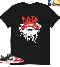 T-Shirt - Nike Dunk Low EMB NBA 75th Anniversary Chicago - Sneaker-Matching T-Shirt (Lips Drip)