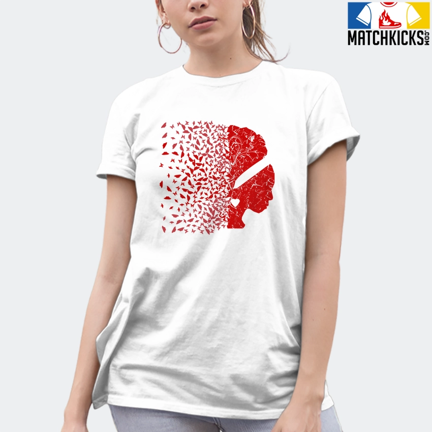 T-Shirt - Nike Dunk Low University Red (2020) - Sneaker-Matching T-Shirt (Butterfly Lady) 10 T-Shirt - Nike Dunk Low University Red (2020) - Sneaker-Matching T-Shirt (Butterfly Lady) - Image 8