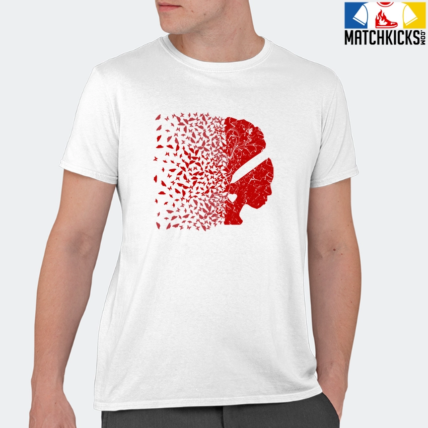 T-Shirt - Nike Dunk Low University Red (2020) - Sneaker-Matching T-Shirt (Butterfly Lady) 11 T-Shirt - Nike Dunk Low University Red (2020) - Sneaker-Matching T-Shirt (Butterfly Lady) - Image 9